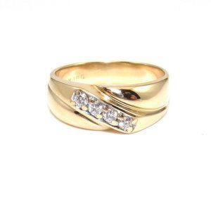 IB Goodman IBG 14K Yellow Gold Diamond Wedding Band Ring Size 9